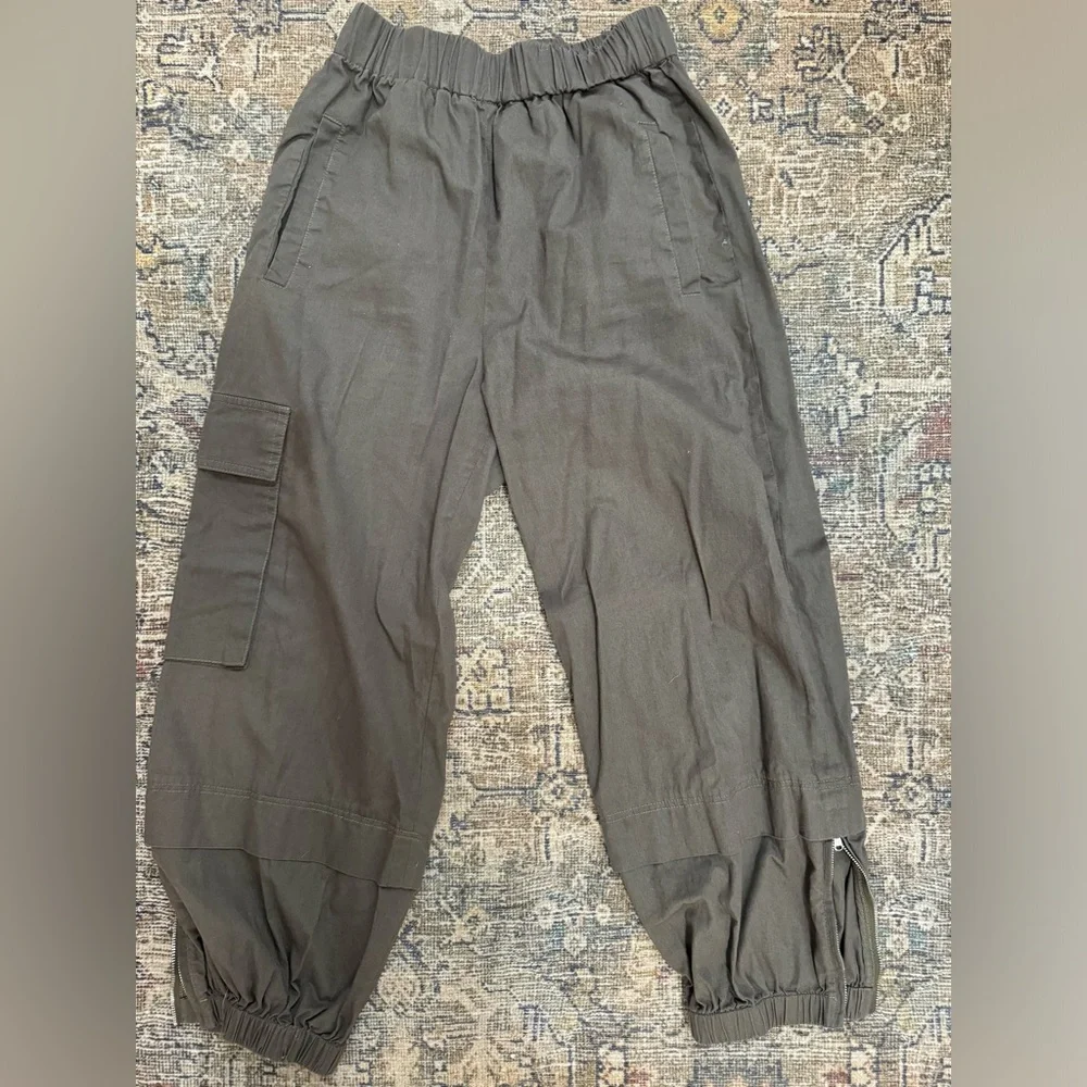 Tibi Cotton green jogger with zipper - Picture 2 of 3